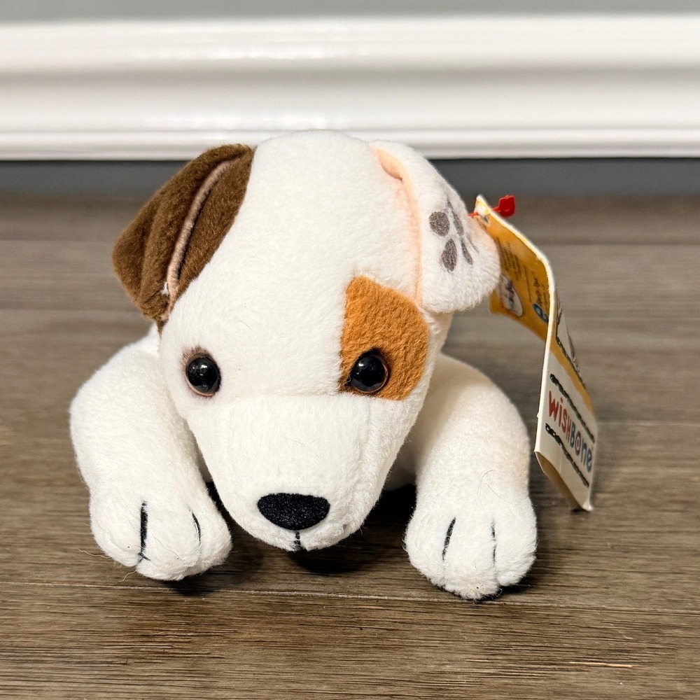 Wishbone Plush Jack Russell Terrier Dog 1997 PBS Kids Vintage 8" Bean Bag Toy